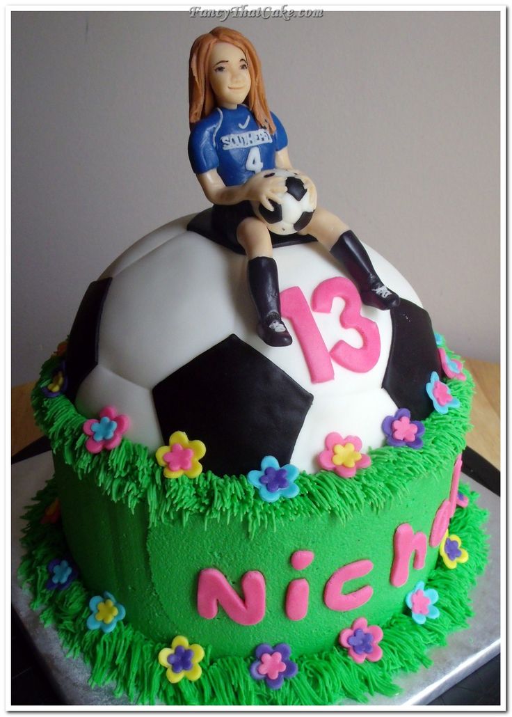 Girl Soccer Birthday Cake