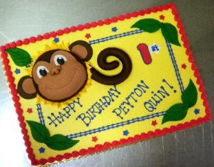 Monkey Theme Sheet Cake