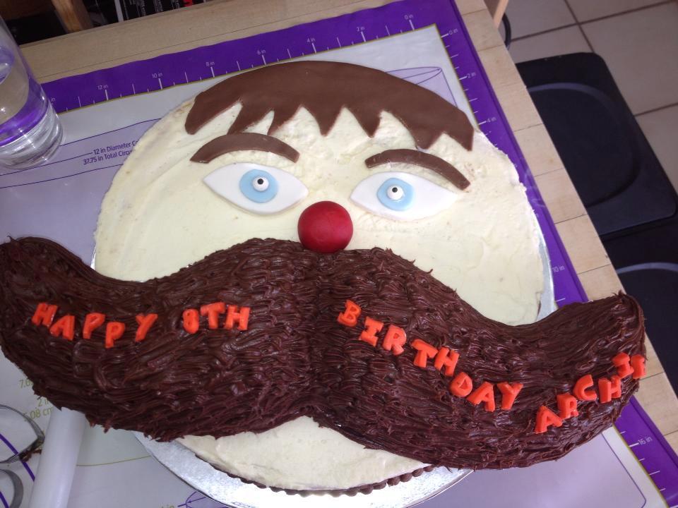 Mustache Birthday Cake