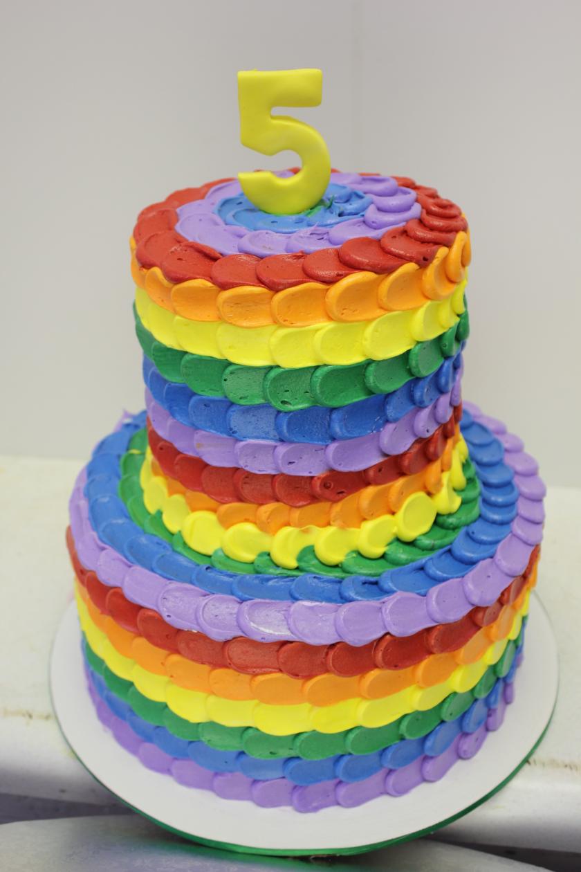 Rainbow Colors Birthday Cake