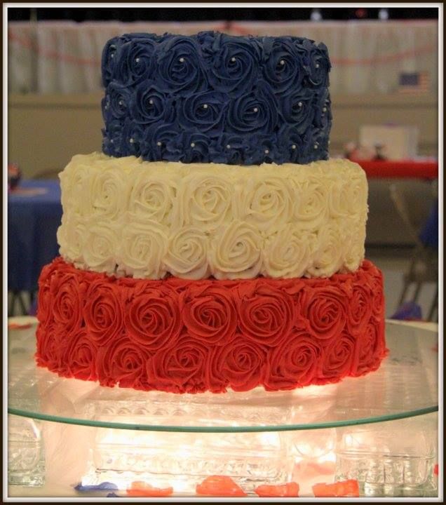 Red and Blue Wedding Cake