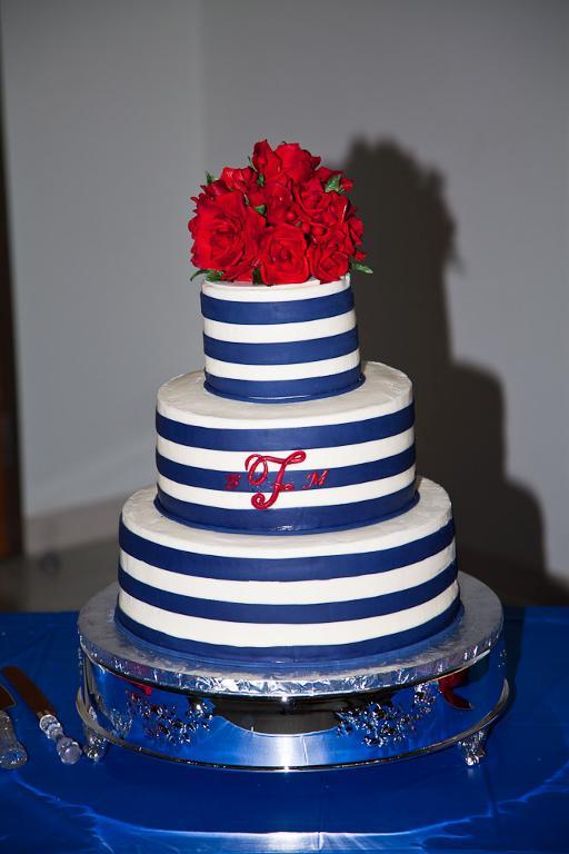 Red White and Blue Wedding Cake