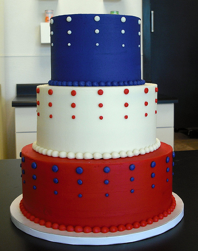 Red White and Blue Wedding Cake