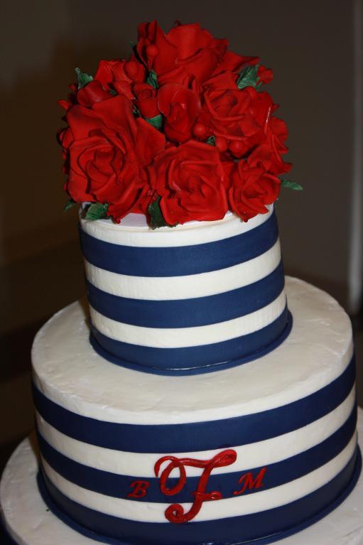 Red White and Blue Wedding Cake