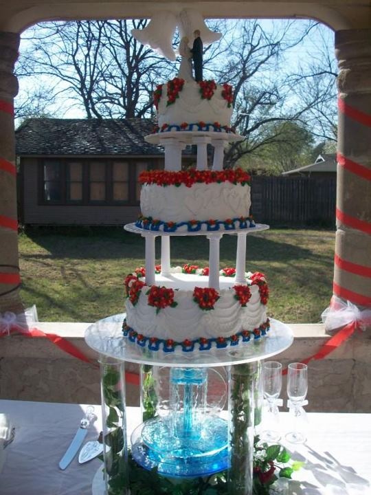 Red White and Blue Wedding Cake