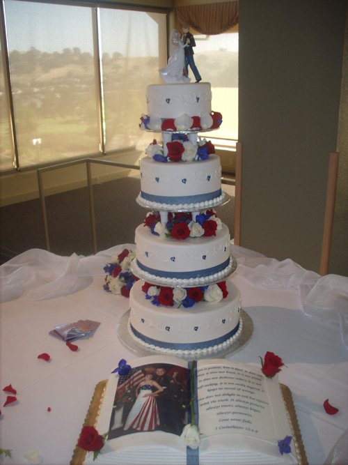 Red White and Blue Wedding Cake