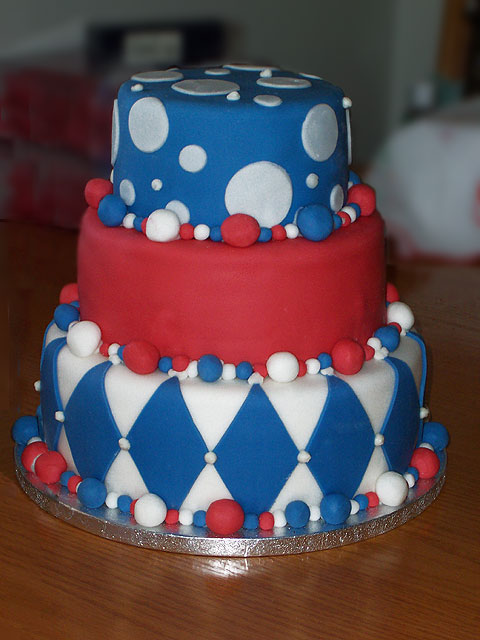 Red White and Blue Wedding Cake