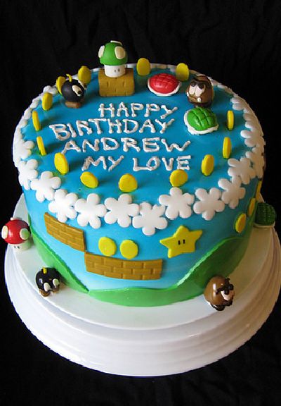 Super Mario Bros Birthday Cake