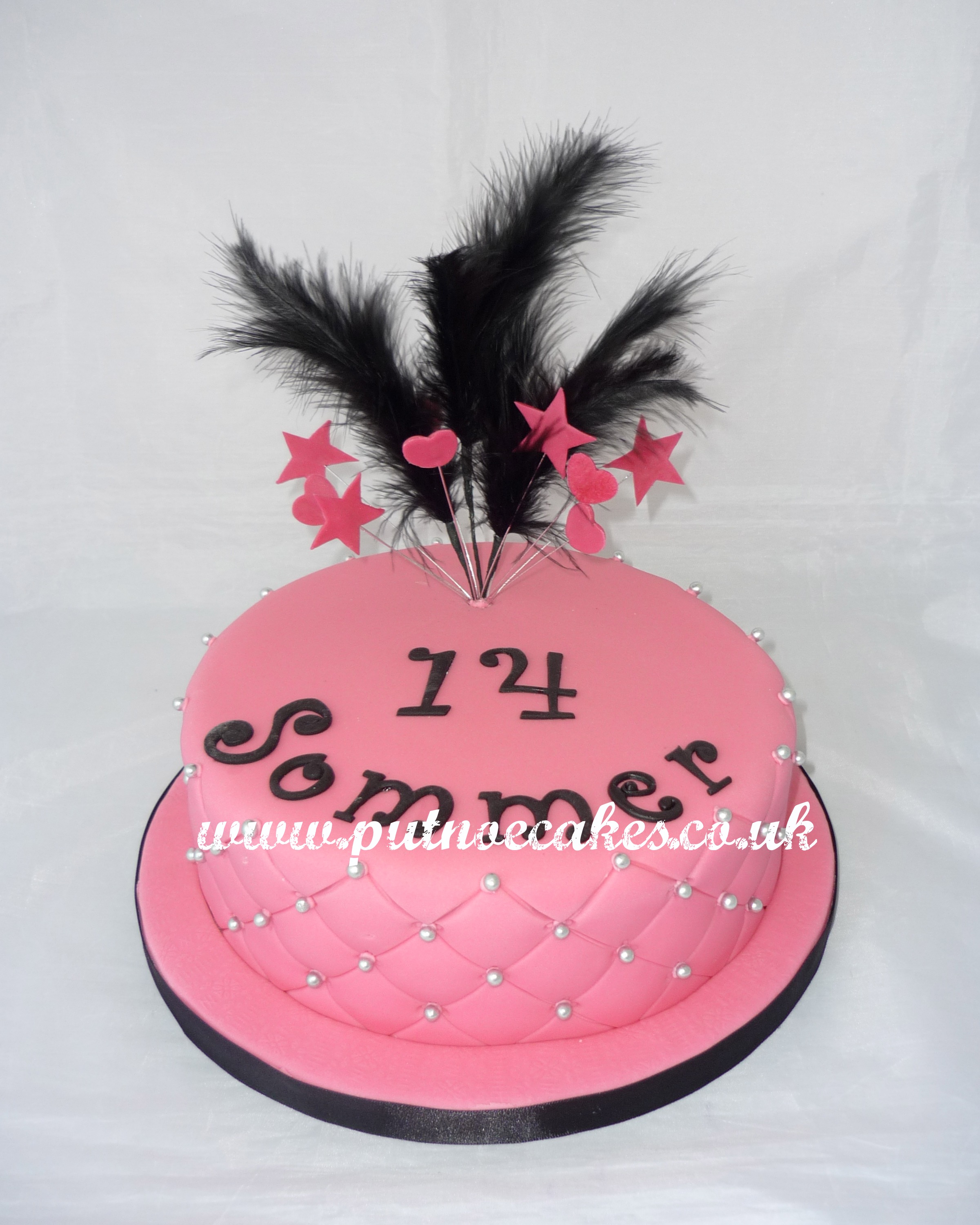 Black and Pink Birthday Cake