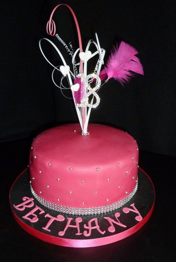 Black and Pink Birthday Cake