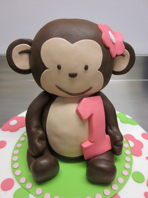 Girl Monkey Birthday Cake