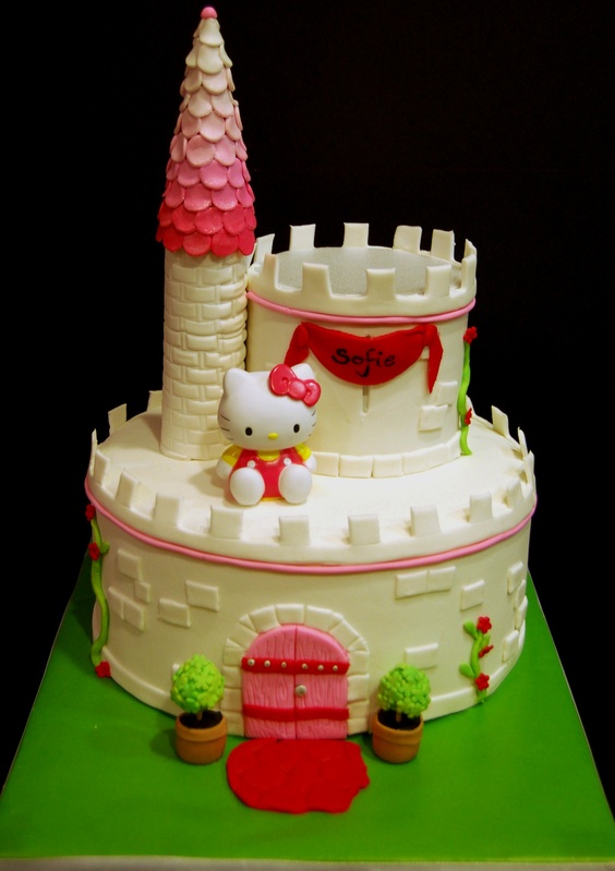 7 Photos of Hello Kitty Castle Birthday Cakes