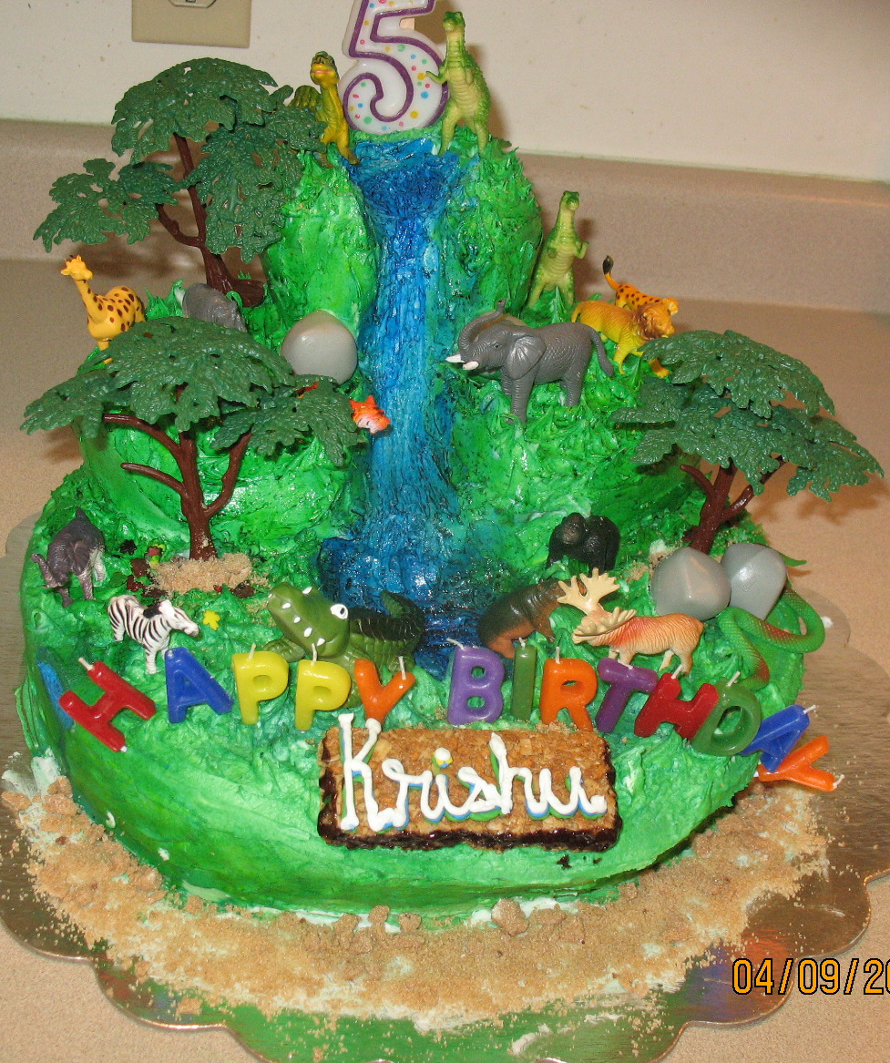 Jungle Animal Birthday Cake