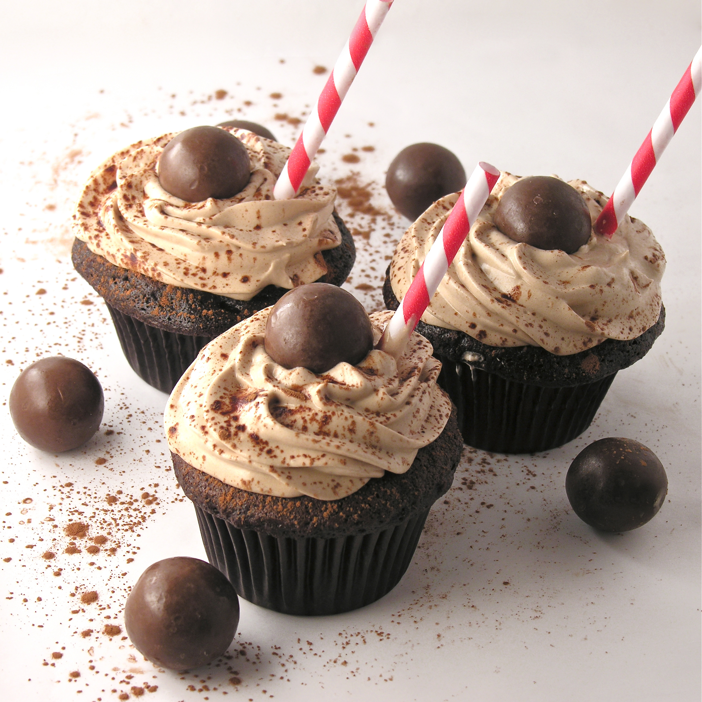 Malted Milk Ball Cupcakes