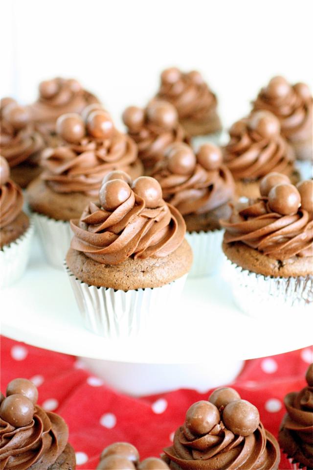 Malted Milk Ball Cupcakes