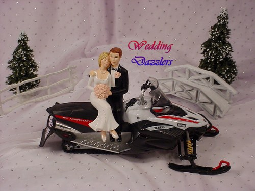 Snowmobile Wedding Cake Toppers