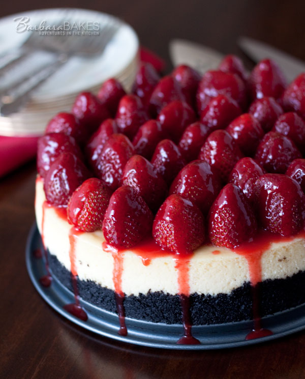 Strawberry Cheesecake with Oreo Cookie Crust