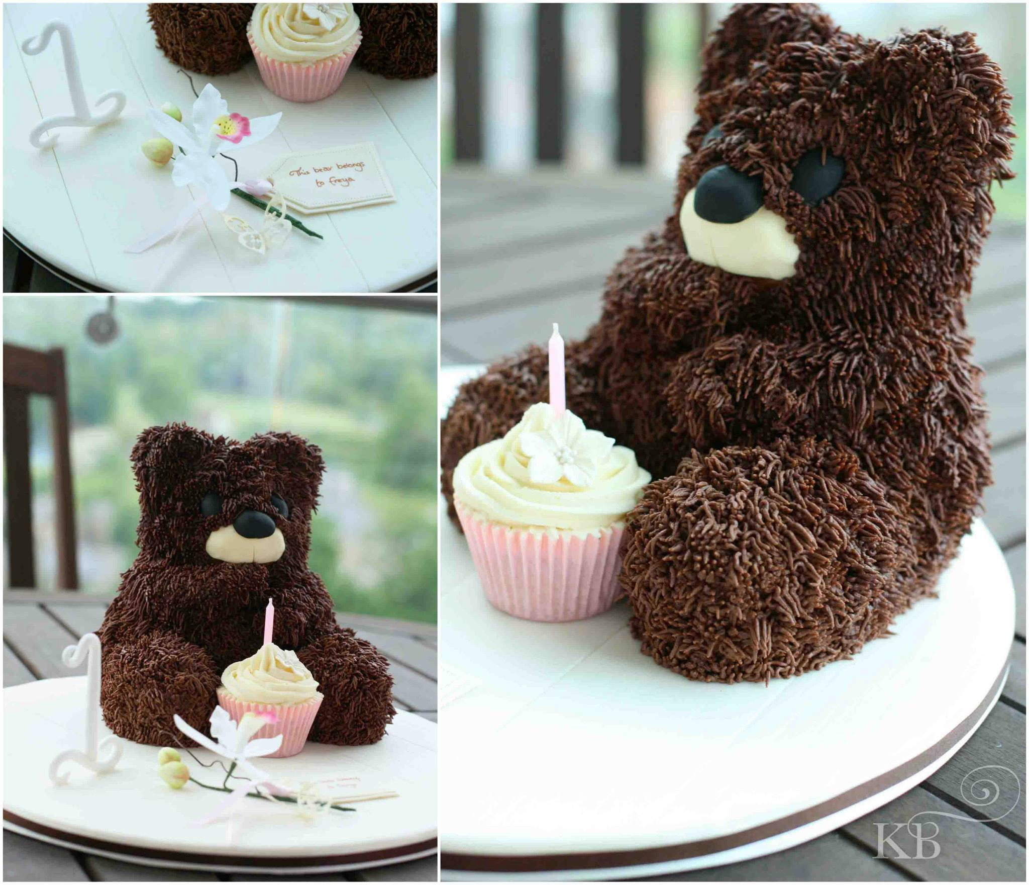 Teddy Bear First Birthday Cake