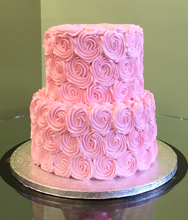 Two Tier Cake with Rosettes