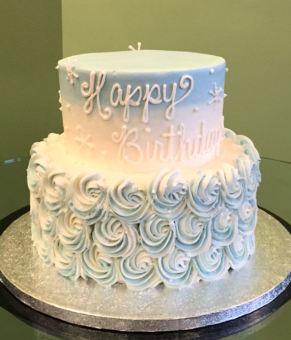 Two Tier Rosette Birthday Cake