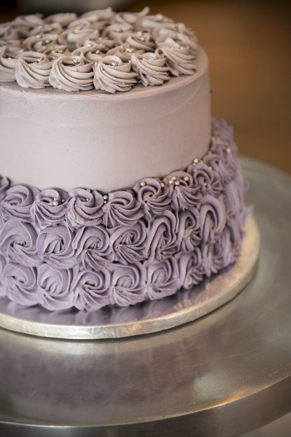 Two Tier Wedding Cake with Rosettes