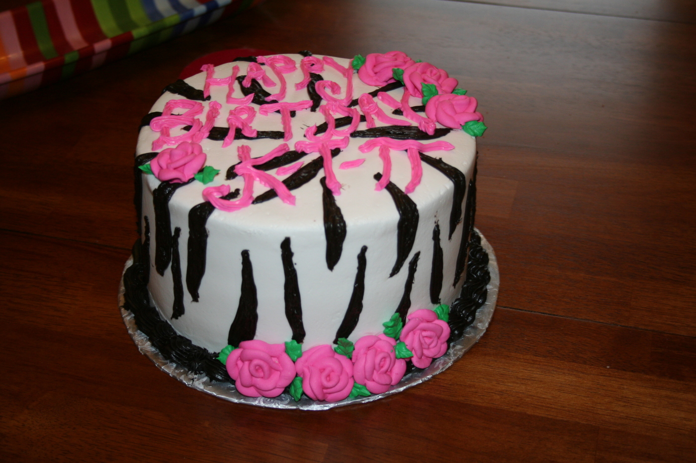 Zebra Cake with Buttercream Frosting