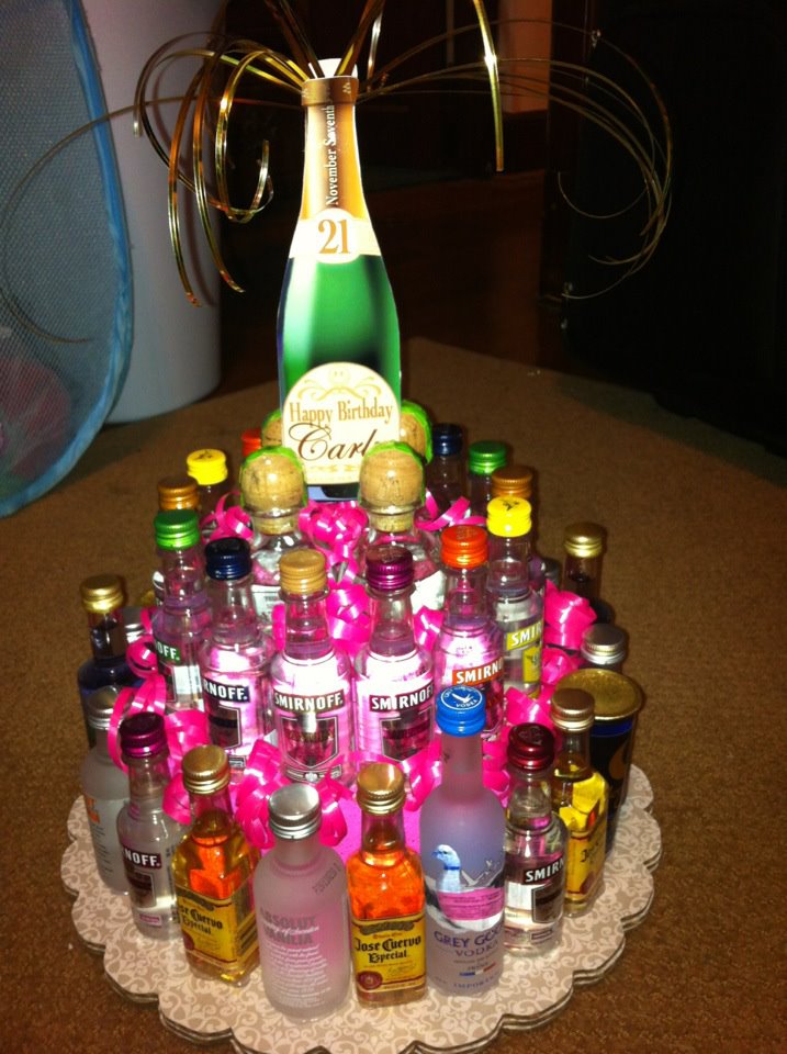 21st Alcohol Birthday Cake