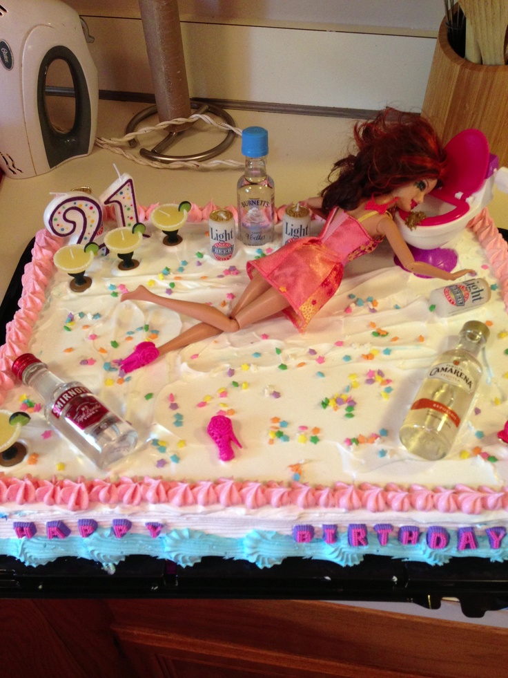 21st Birthday Cakes for Girls with Alcohol