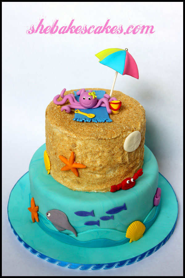 Beach Fondant Birthday Cakes