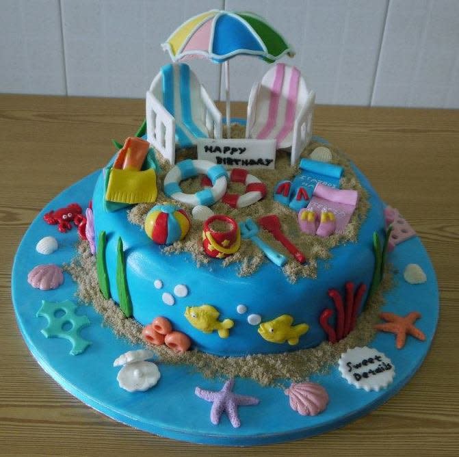 Beach Theme Birthday Cake