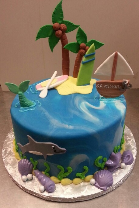 Beach Themed Fondant Cake