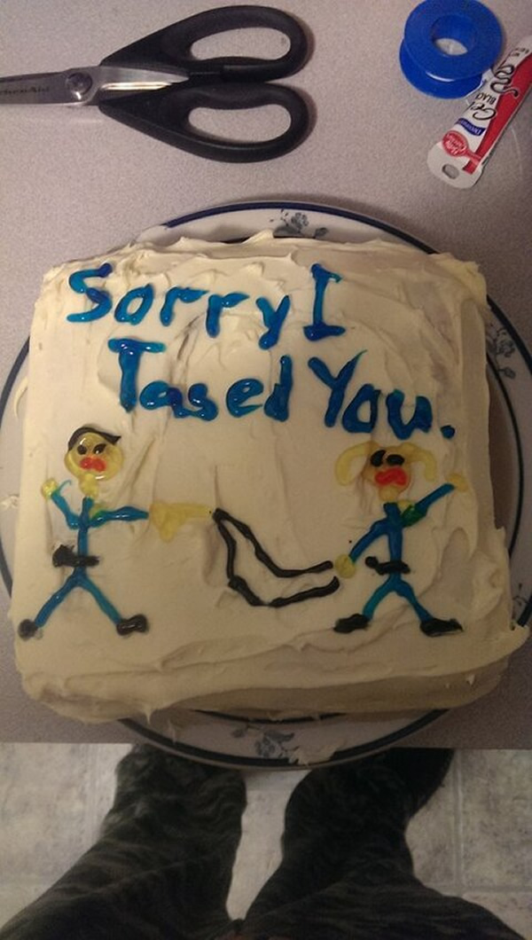 Cake Sorry You I Tased