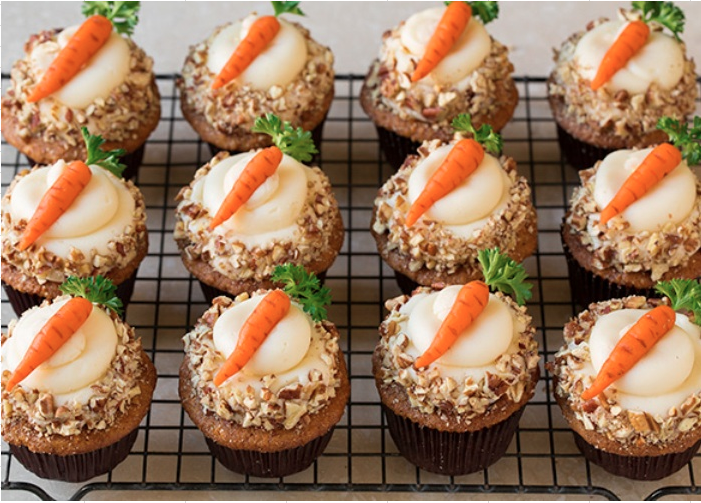 Carrot Cake Cupcakes with Cream Cheese Icing