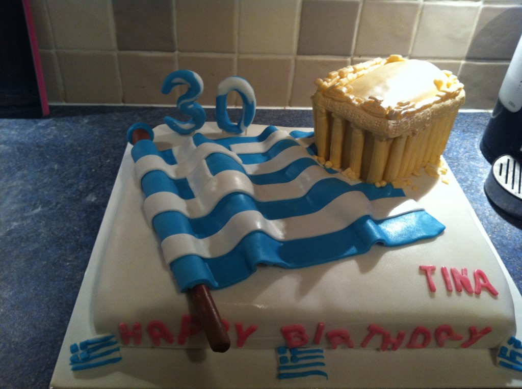 Greek Themed Birthday Cake