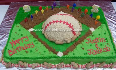 Homemade Baseball Birthday Cake