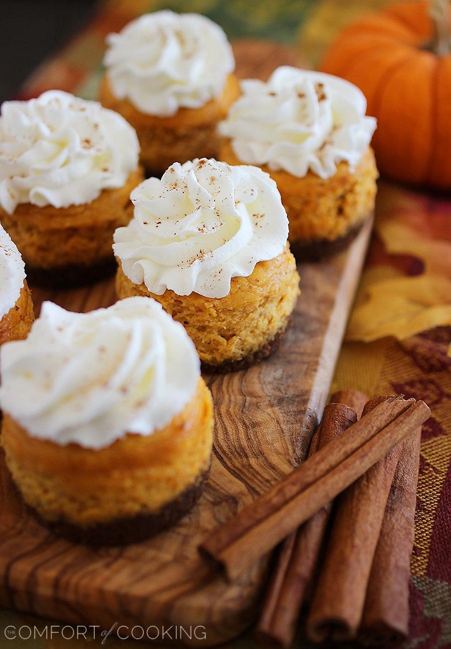 Mini Pumpkin Cheesecakes with Gingersnap