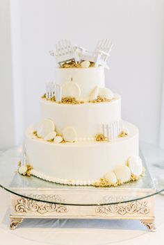 Seashell Themed Wedding Cake