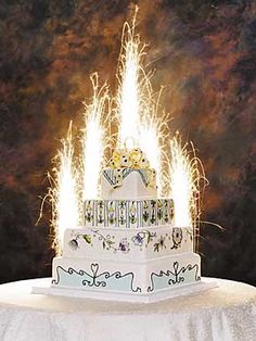 Birthday Cake with Sparklers