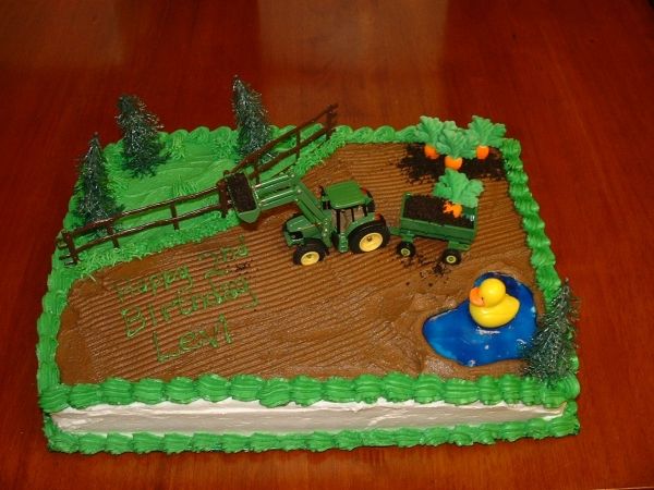 Farm Tractor Birthday Cake