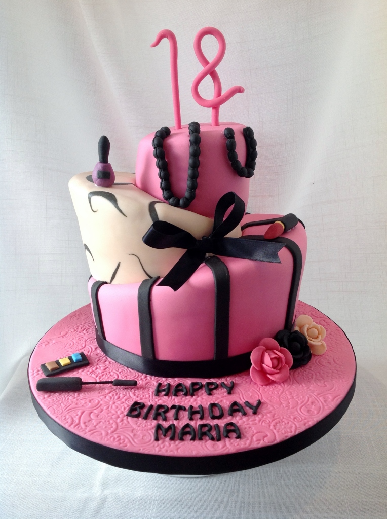 Girly 18th Birthday Cake