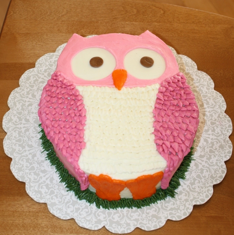 Owl Shaped Birthday Cake