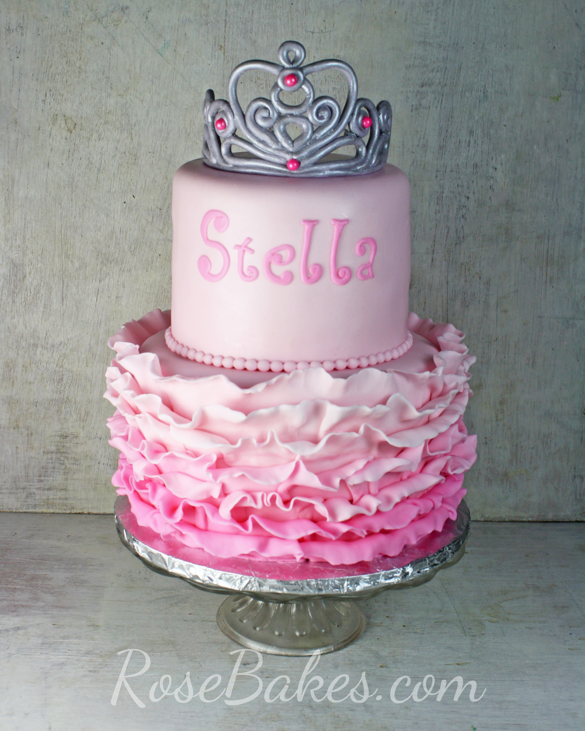 Pink Ombre Princess Cake