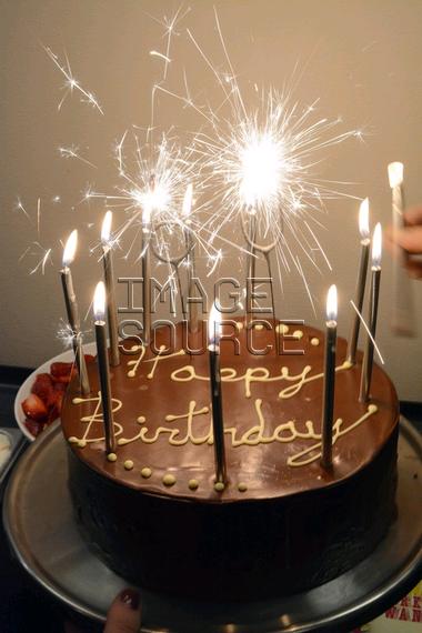 Sparkler Birthday Cake with Candles