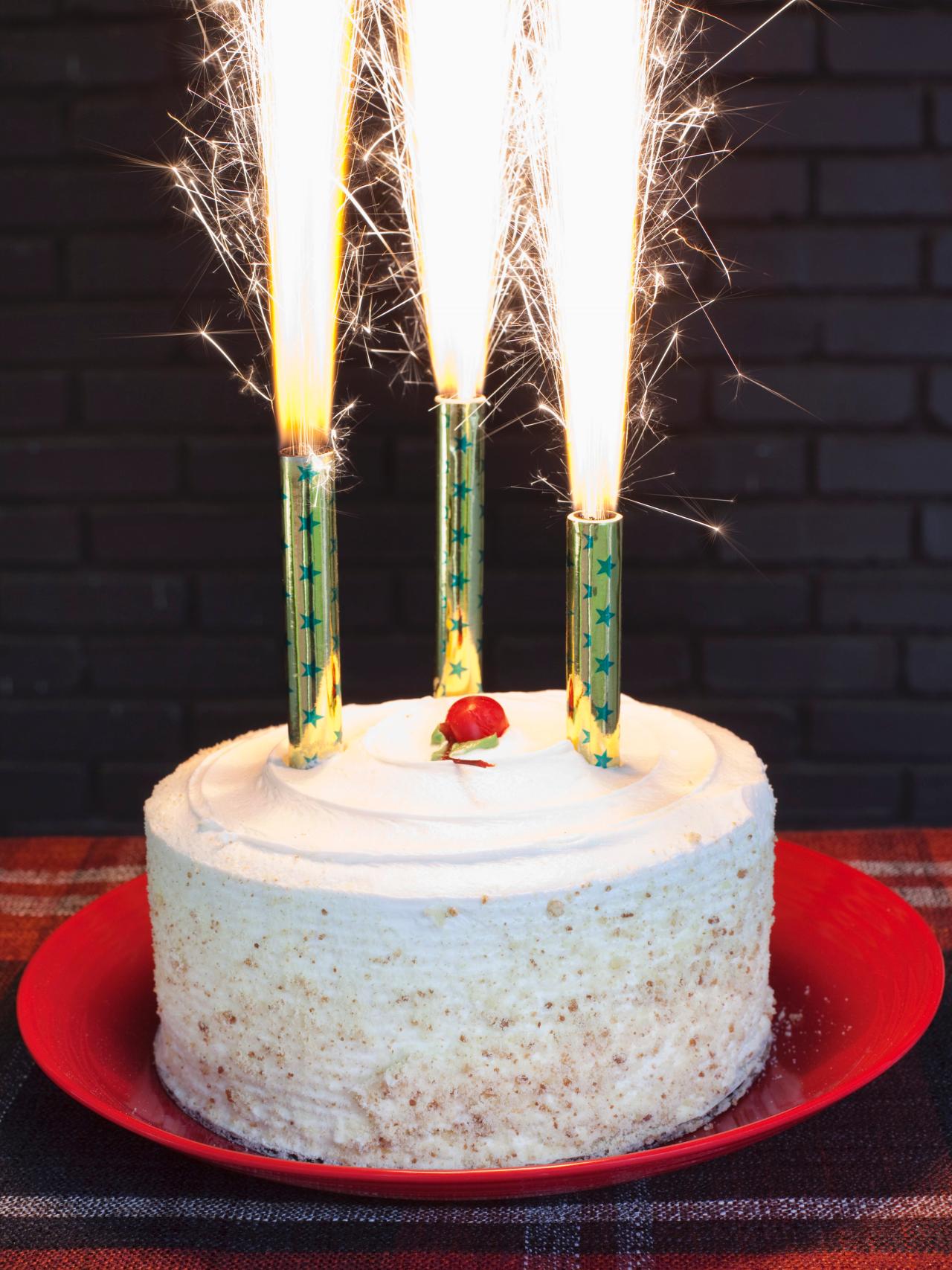 Sparkler Birthday Cake with Candles