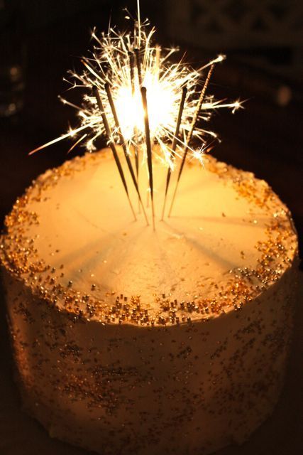 Wedding Cake with Sparklers