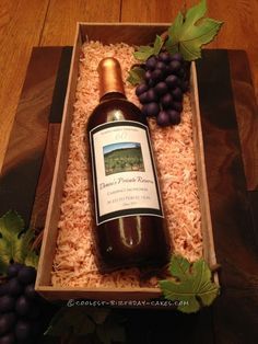 60th Birthday Wine Bottle Cake