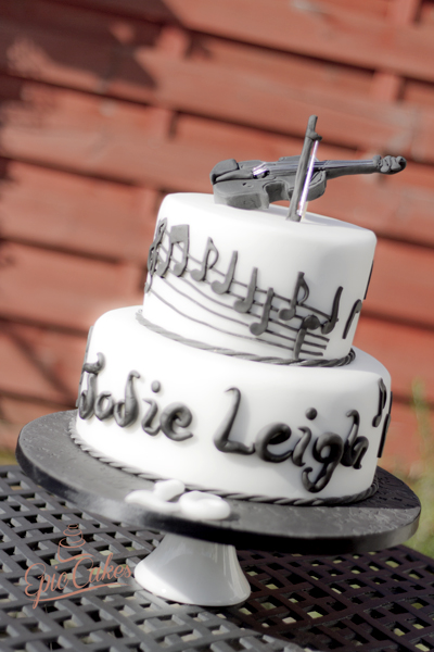 Birthday Cake with Music Notes