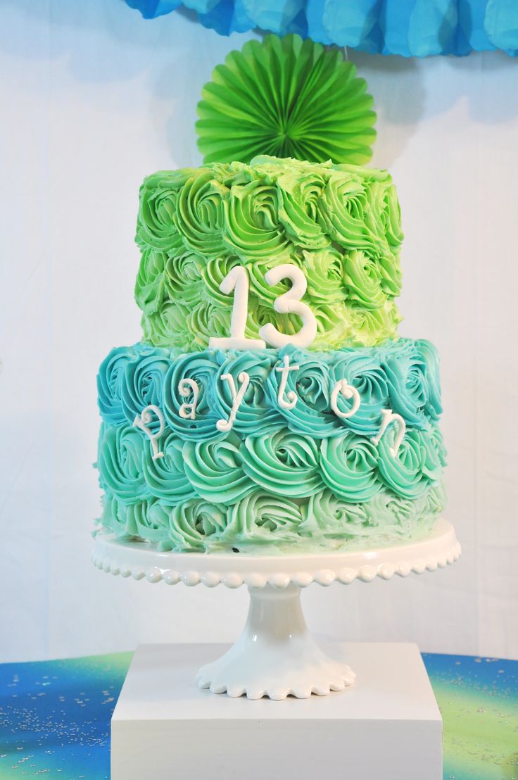 Blue and Green Cupcake Birthday Cakes