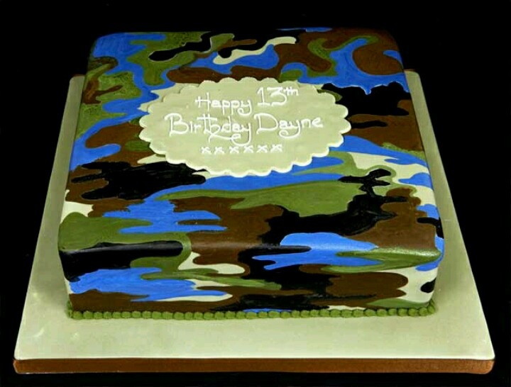 Camouflage Camo Birthday Cake