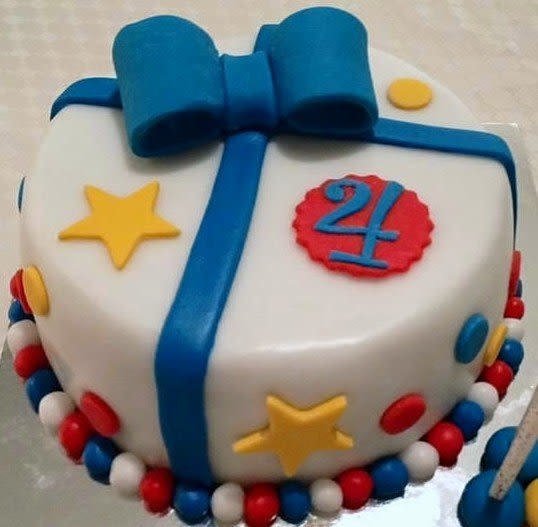 Fondant Covered Birthday Cake